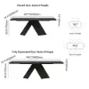 2000mm-2400mm Extendable Black Dining Table & 8 Black Japandi Rattan Dining Chairs