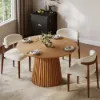 1200mm–2000mm Solid Wood Extendable Dining Table with 4 Chairs