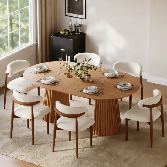 Picture of 1200mm–2000mm Solid Wood Extendable Dining Table with 6 Chairs – AUD-H2382