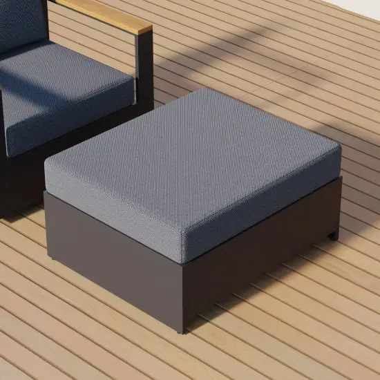 Tevara Outdoor Matching Swivel Footrest Storage Ottoman in Grey