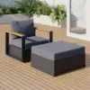 Tevara Outdoor Matching Swivel Footrest Storage Ottoman in Grey