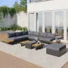 Tevara Outdoor Matching Swivel Footrest Storage Ottoman in Grey