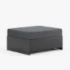 Tevara Outdoor Matching Swivel Footrest Storage Ottoman in Grey