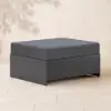 Tevara Outdoor Matching Swivel Footrest Storage Ottoman in Grey