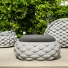 Cocaro Outdoor Hand-Woven Rope Footrest Storage Ottoman in Grey