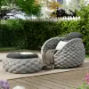 Cocaro Outdoor Hand-Woven Rope Footrest Storage Ottoman in Grey