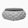 Cocaro Outdoor Hand-Woven Rope Footrest Storage Ottoman in Grey