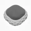 Cocaro Outdoor Hand-Woven Rope Footrest Storage Ottoman in Grey