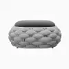 Cocaro Outdoor Hand-Woven Rope Footrest Storage Ottoman in Grey