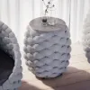 Cocaro Outdoor Woven Side Table with Storage, Waterproof Rope & Slate Top