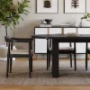 Japandi 1600mm-2000mm Oval Extendable Black Dining Table & 4 Dining Chair Set