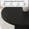 Japandi 1600mm-2000mm Oval Extendable Black Dining Table & 4 Dining Chair Set