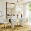 Japandi 1600mm-2000mm Oval Extendable White Dining Table & 4 Dining Chair Set