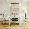 Japandi 1600mm-2000mm Oval Extendable White Dining Table & 4 Dining Chair Set