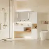 1000mm Modern Floating Bathroom Vanity White & Natural with Sink