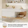 1000mm Modern Floating Bathroom Vanity White & Natural with Sink