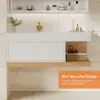 1000mm Modern Floating Bathroom Vanity White & Natural with Sink