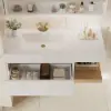1000mm Modern Floating Bathroom Vanity White & Natural with Sink