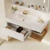 1000mm Modern Floating Bathroom Vanity White & Natural with Sink