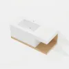 1000mm Modern Floating Bathroom Vanity White & Natural with Sink