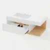 1000mm Modern Floating Bathroom Vanity White & Natural with Sink