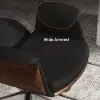 Modern Rotatable L-Shaped Executive Desk & Swivel Black Leather Office Desk Chair Set