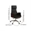 Modern Rotatable L-Shaped Executive Desk & Swivel Black Leather Office Desk Chair Set