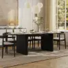 Japandi 2000mm-2400mm Oval Extendable Black Dining Table & 8 Dining Chair Set