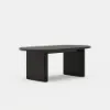 Japandi 2000mm-2400mm Oval Extendable Black Dining Table & 8 Dining Chair Set