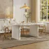 Japandi 2000mm-2400mm Oval Extendable White Dining Table & 8 Dining Chair Set