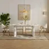 Japandi 2000mm-2400mm Oval Extendable White Dining Table & 8 Dining Chair Set