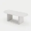 Japandi 2000mm-2400mm Oval Extendable White Dining Table & 8 Dining Chair Set