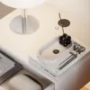 Lumio White 1-Drawer Floating LED Bedside Table with Charging Station