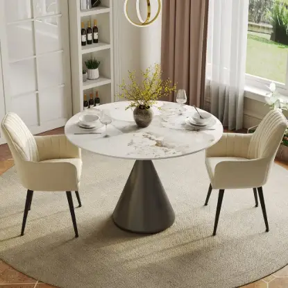 39" Modern Sintered Stone Dining Table Set with 2 Chairs – AUD-H2398