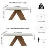 Dining Set 63"-79" Extendable Wood Dining Table with 4 Chairs