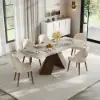 Dining Set 63"-79" Extendable Wood Dining Table with 6 Chairs