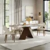 Dining Set 63"-79" Extendable Wood Dining Table with 6 Chairs