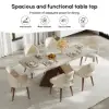 Dining Set 63"-79" Extendable Wood Dining Table with 6 Chairs