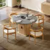 Picture of 47"-63" Gray Extendable Dining Table Set with 4 Chairs – AUD-H2401