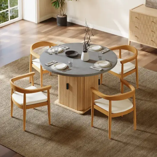 Picture of 47"-63" Gray Extendable Dining Table Set with 4 Chairs – AUD-H2401