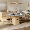 Picture of 47"-63" Gray Extendable Dining Table Set with 4 Chairs – AUD-H2401