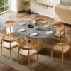 Picture of 47"-63" Gray Extendable Dining Table Set with 6 Chairs – AUD-H2402