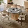 47"-63" Gray Extendable Dining Table Set with 4 Chairs – AUD-H2403