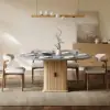 47"-63" Gray Extendable Dining Table Set with 4 Chairs – AUD-H2403