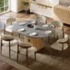 47"-63" Gray Extendable Dining Table Set with 6 Chairs – AUD-H2404