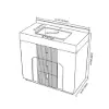 Artis 92 cm Freestanding Single Bathroom Vanity with Sink, Sintered Stone Top