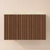 Aura 36" Bathroom Vanity with Light Ash Wood Slatted Panels Faux Travertine Top