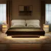 Modern Saddle Leather Smart LED Bedside Table – AUD-H2411