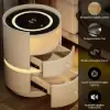 Modern Saddle Leather Smart LED Bedside Table – AUD-H2411