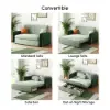 170 cm 2-Seater Green Velvet Convertible Sleeper Sofa with Storage & Pillows – Queen